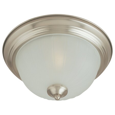 Maxim One Light Satin Nickel Frosted Glass Bowl Flush Mount 5830FTSN